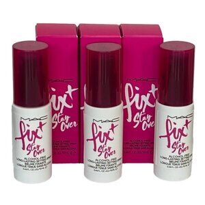 3 X MAC Fix+ Stay Over Setting Spray Deluxe Travel Size .44oz/13ml each